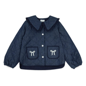 Mipounet - Chaqueta Mariane Jean, cuello Claudine | Azul oscuro