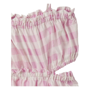 Fabula - Vestido cruzado Vichy | Rosa claro