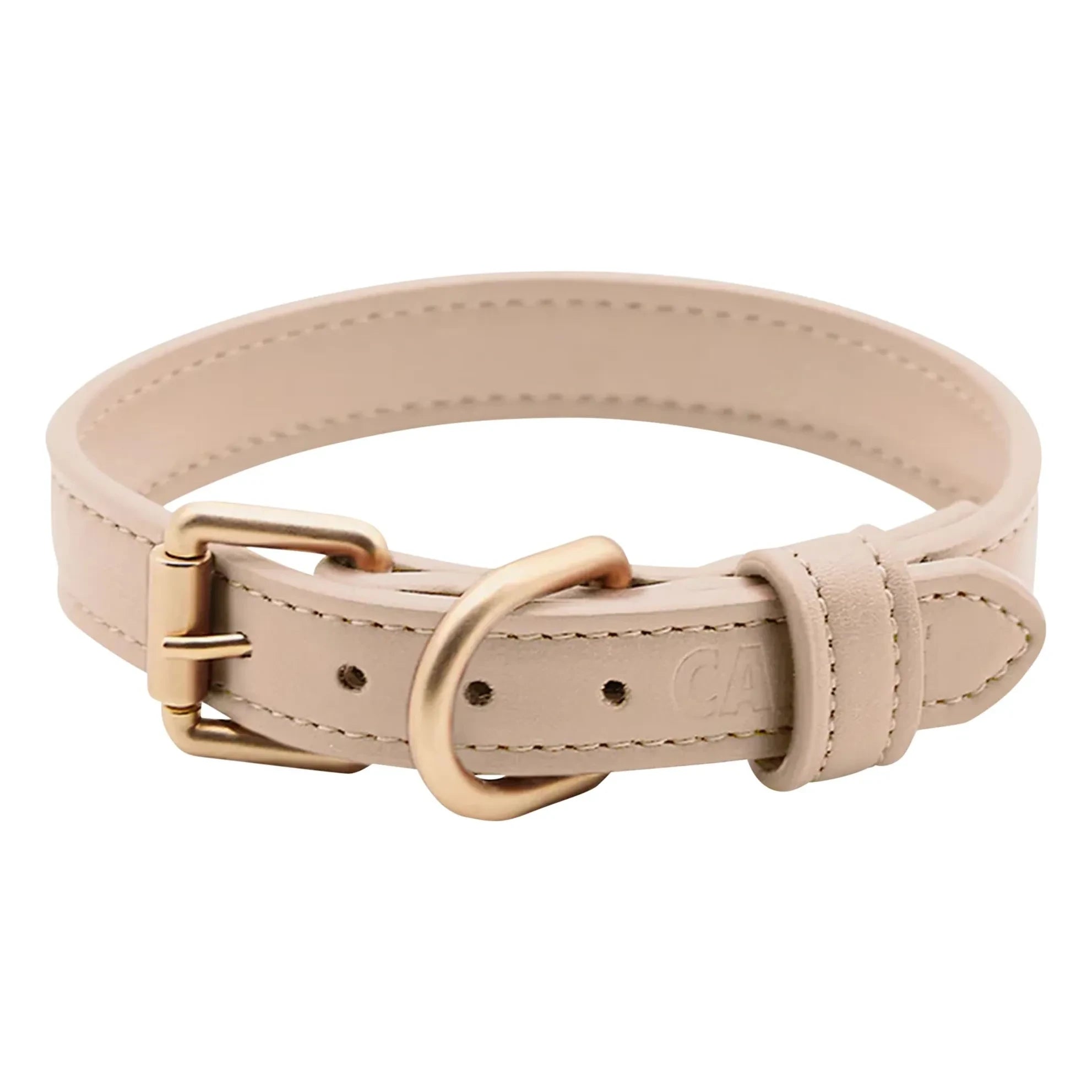 Cafide - Collar de perro de cuero vegano | Beige