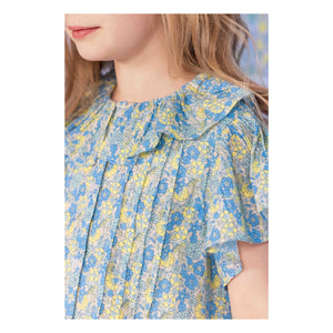 Bonton - Blusa con cuello Claudine Nancy estampado floral | Azul