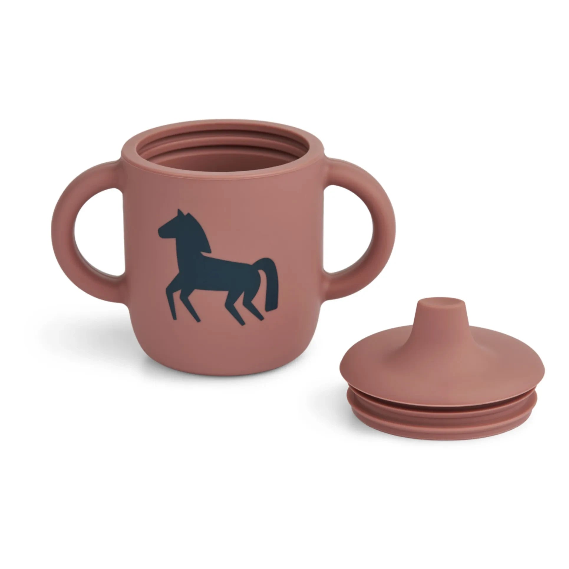 Liewood - Vaso de aprendizaje de silicona Neil | Horses/Dark rosetta