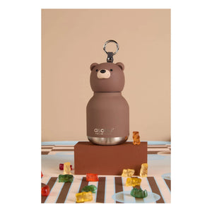 Asobu - Mini botella de acero inoxidable oso pardo | Brown