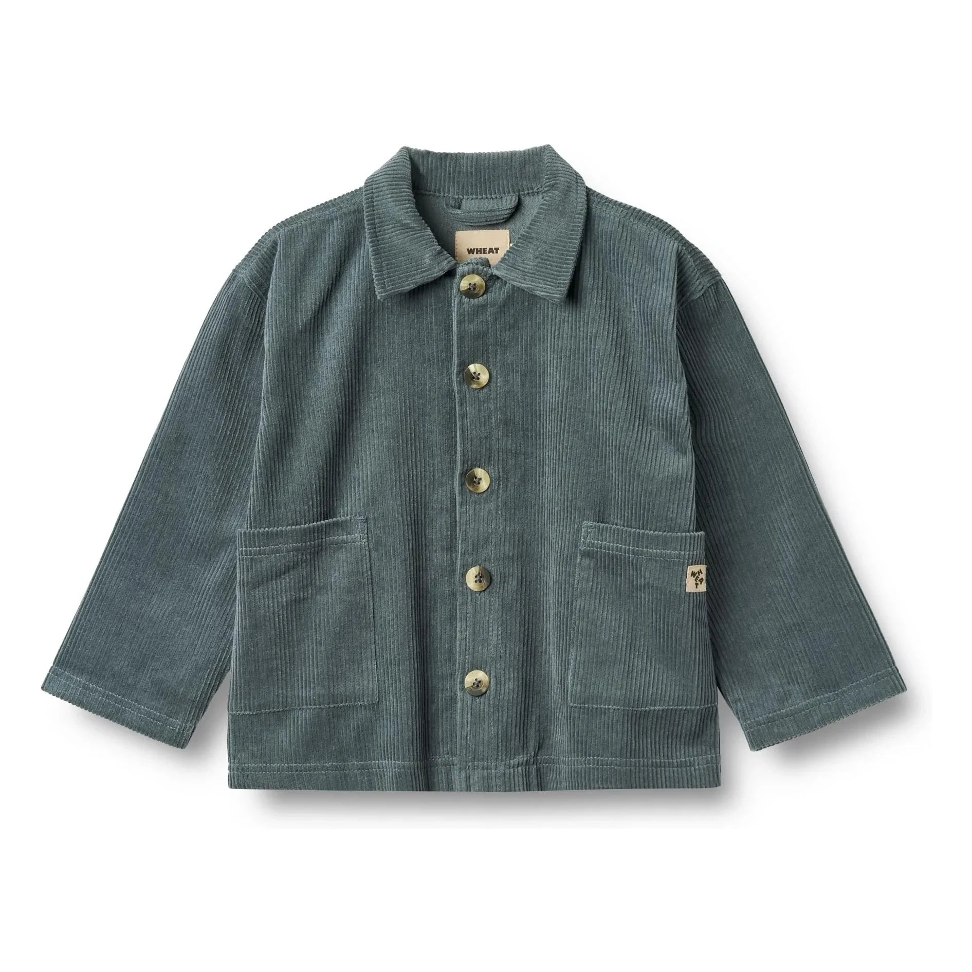 Wheat - Camisa Chaqueta de Pana de Algodón Orgánico Ada | Gris azulado