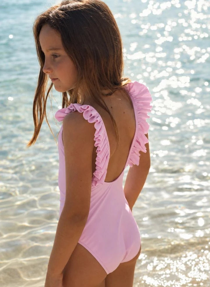 Lison Paris - Traje de baño de una pieza Bora Bora hecho de fibras recicladas | Rosa empolvado