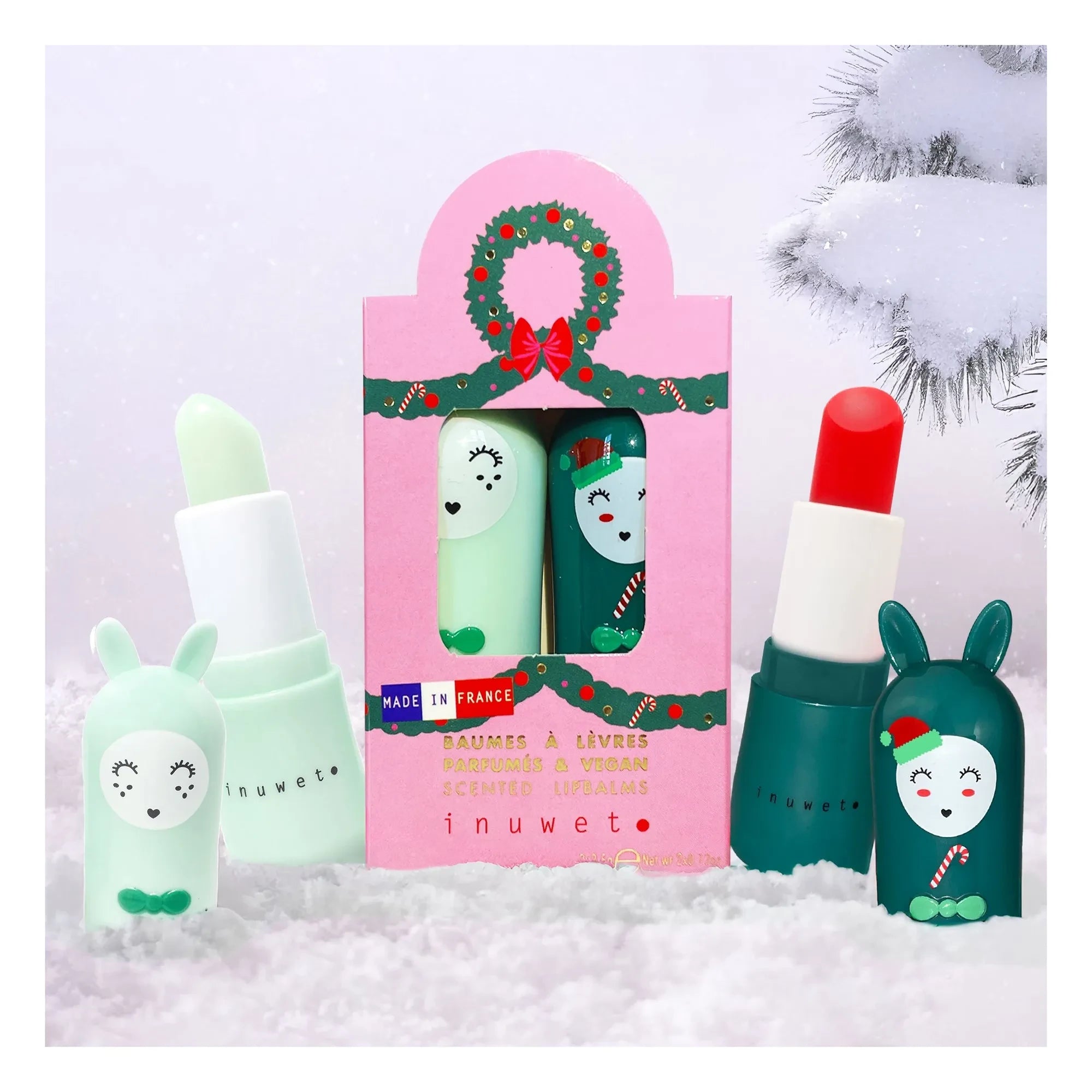 Inuwet - Juego de bálsamos labiales con brillantina de estrellas - 2 unidades