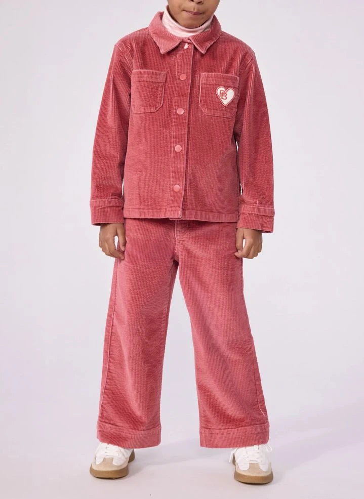 Petit Bateau - Pantalón de pierna ancha de terciopelo de algodón orgánico | Rojo