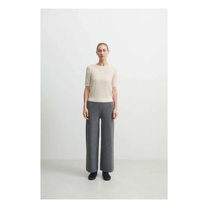 FUB - Suéter de punto fino de lana merina Pointelle - Colección Mujer | Crudo