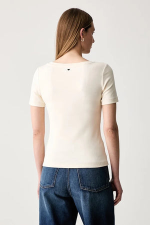 Weekend Max Mara camiseta de mujer básica de algodón y elastano WKDMULTIJ