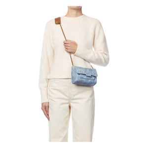 Jérôme Dreyfuss - Bolso Lulu S Croûte Velours | Azul lavado
