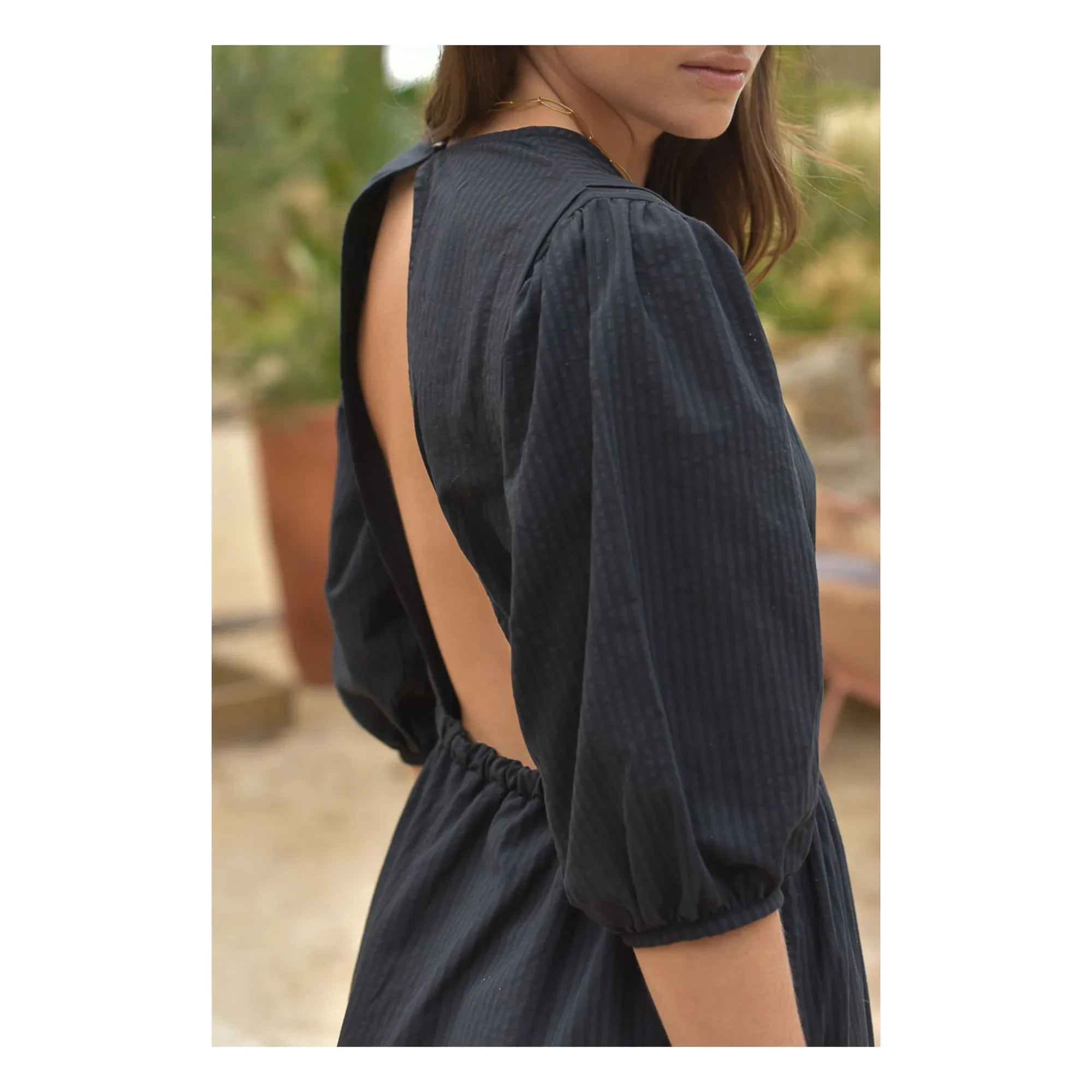 Marlot Paris - Vestido Aime Seersucker - Colección de mujer | Negro