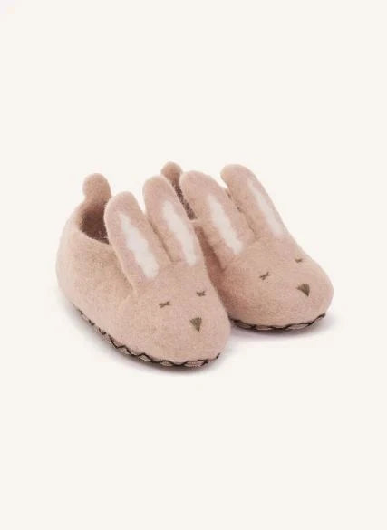 Muskhane - Zapatillas de conejo de fieltro | Rosa polvo