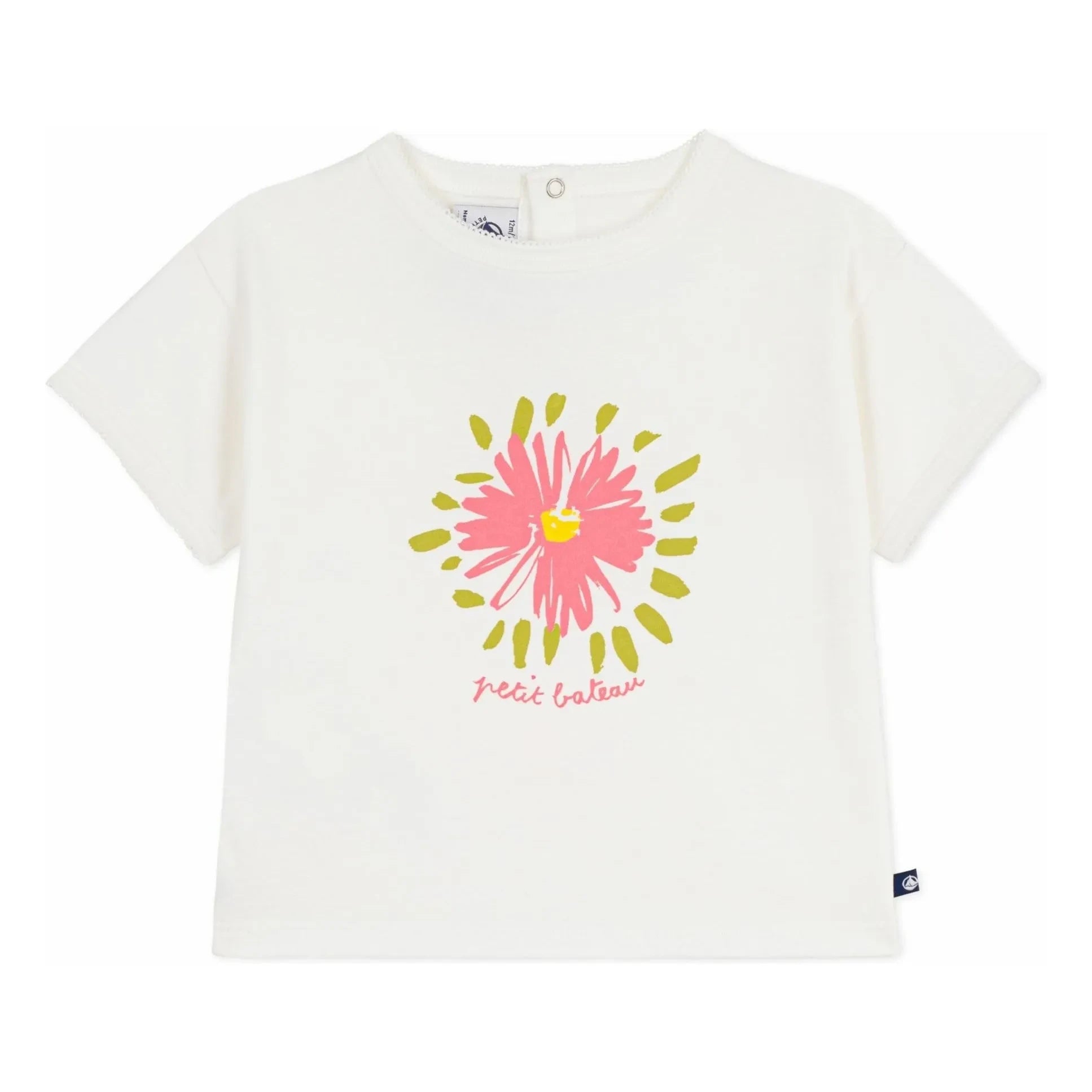 Petit Bateau - Camiseta Fleur de algodón orgánico | Blanco