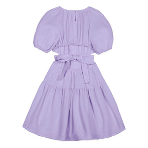 Mipounet - Vestido de Gasa de Algodón Orgánico Lila Marine