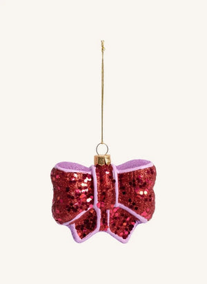 &Klevering - Adorno Navideño con Lazo | Rosado