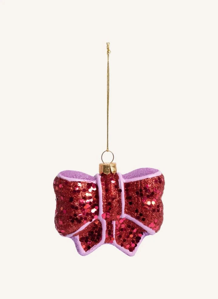 &Klevering - Adorno Navideño con Lazo | Rosado
