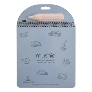 Mushie - Libro de colorear borrable Vehículos | Azul