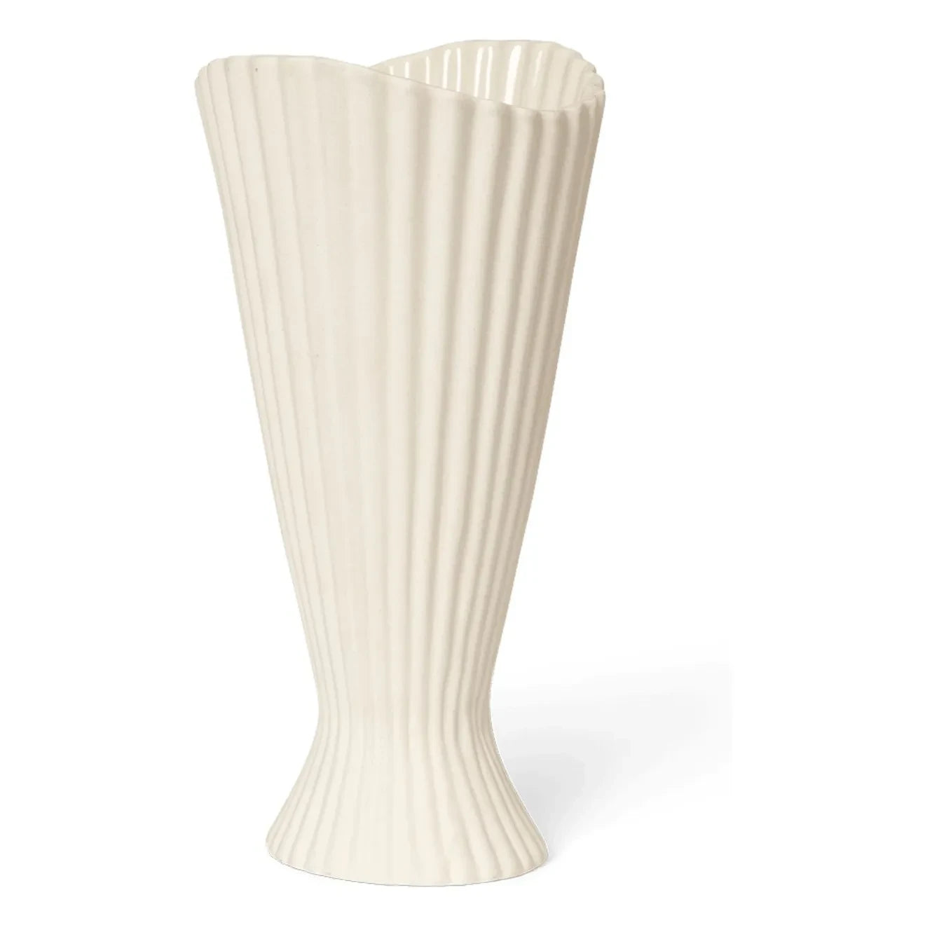 Ferm Living - Jarrón de gres con fuente | Blanco roto