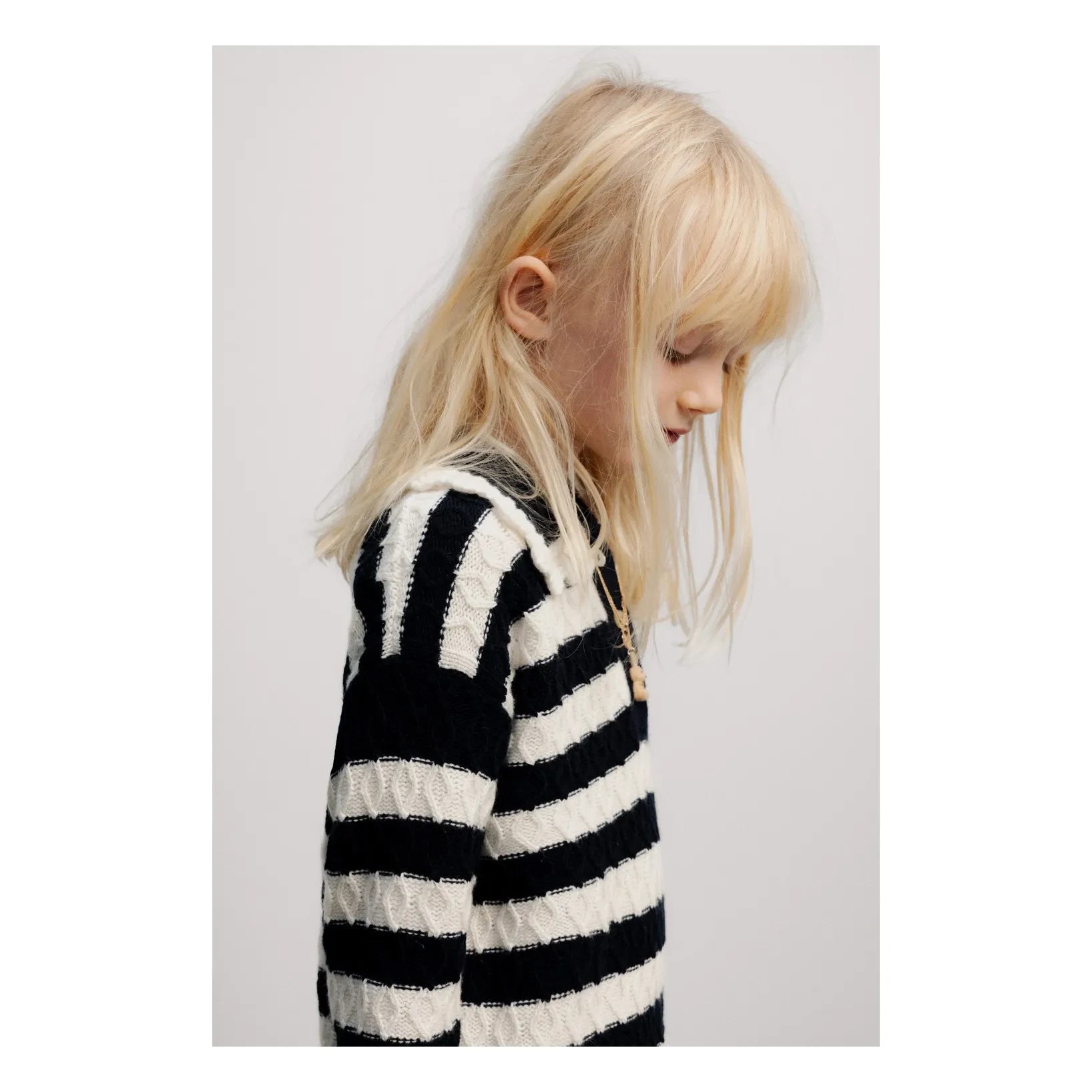the new society - Peter Pan Collar Reverie Polo Shirt | Black