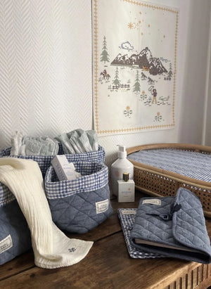Editions Aimable - Caja de almacenamiento rectangular Paolo | Chambray azul