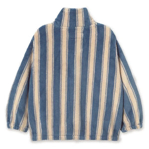 Tinycottons - Chaqueta polar a rayas | Azul petróleo
