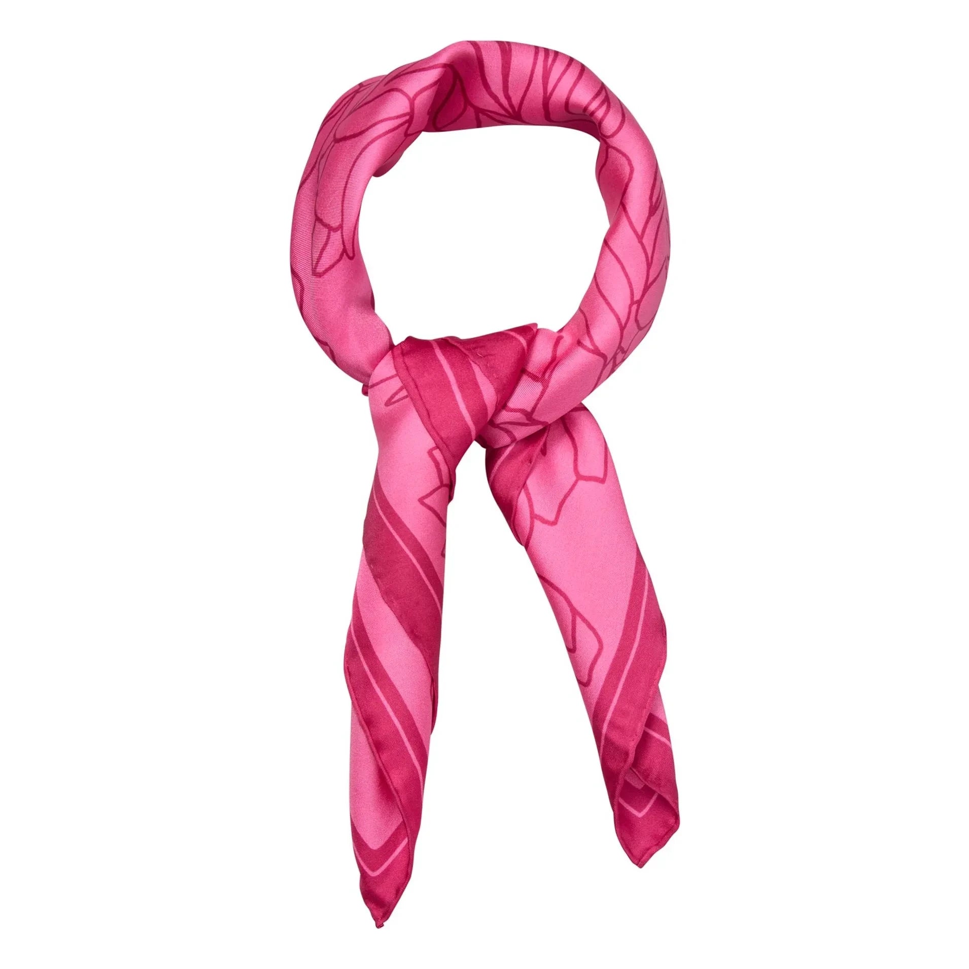 Becksöndergaard - Pañuelo de seda Stencia Lale | Rosa fluorescente