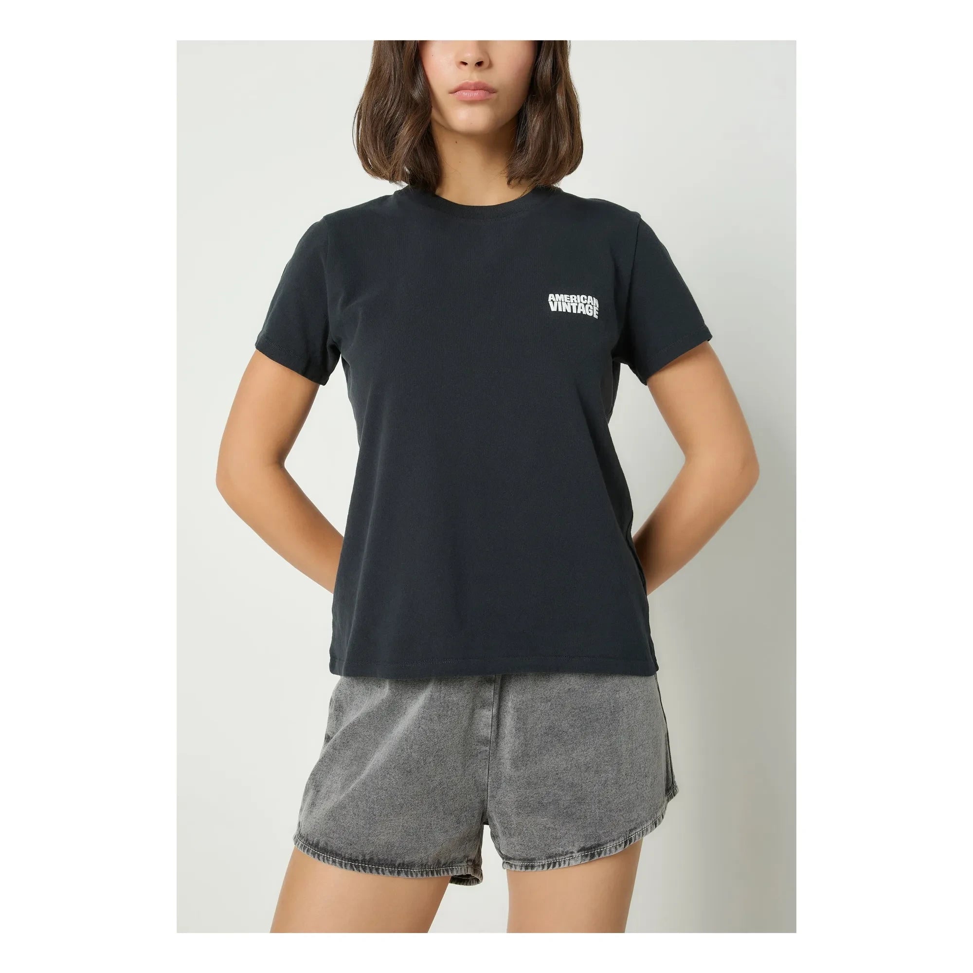 American Vintage - Camiseta de Algodón Ykobow | Negro