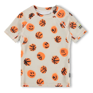 Molo - Camiseta con protección UV Neptune Basketballs Fibras Recicladas | Beige