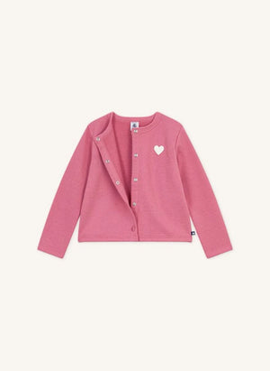 Petit Bateau - Organik pamuklu hırka | Toz Pembe