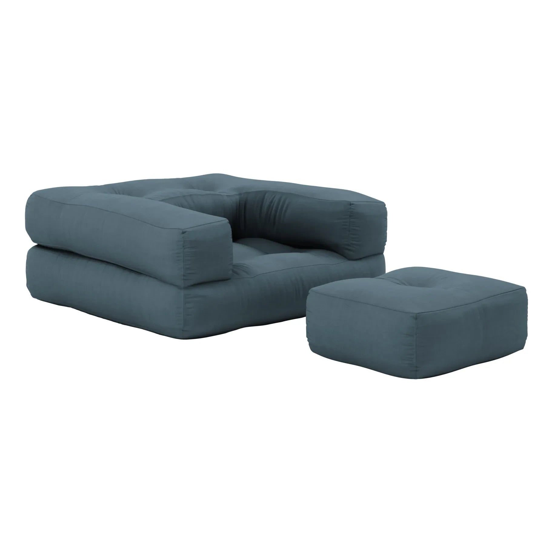 Karup Design - Puf cúbico para niños | Azul petróleo