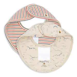 Konges Sløjd - Baberos pañuelo Marino - Pack de 2 | Beige