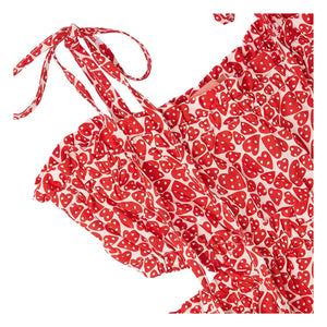 Fábula - Vestido de Corazones de Corte Medio | Rojo