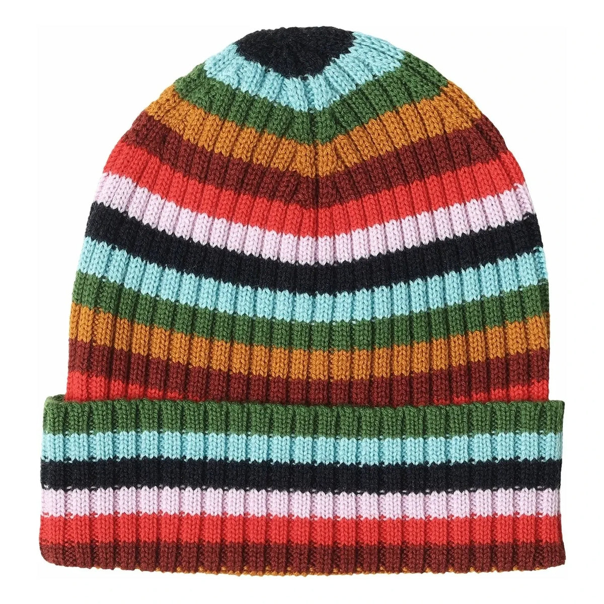 FUB - Gorro acanalado a rayas de lana merino | Azul marino