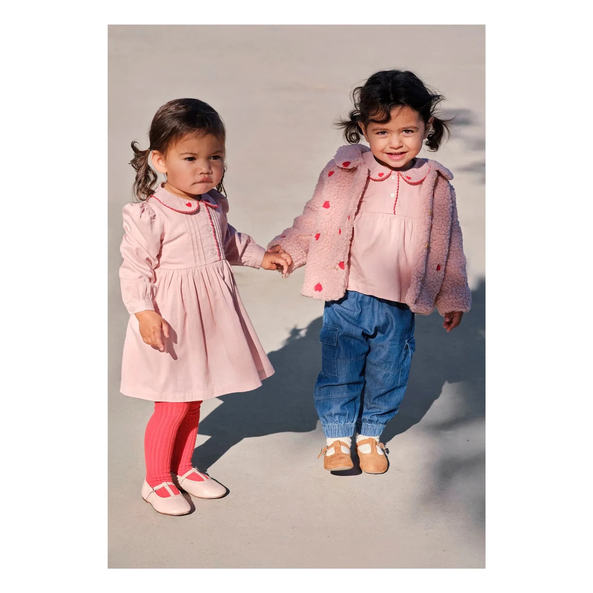 Molo - Blusa de algodón orgánico con cuello Edie y estampado de corazones | Rosa empolvado