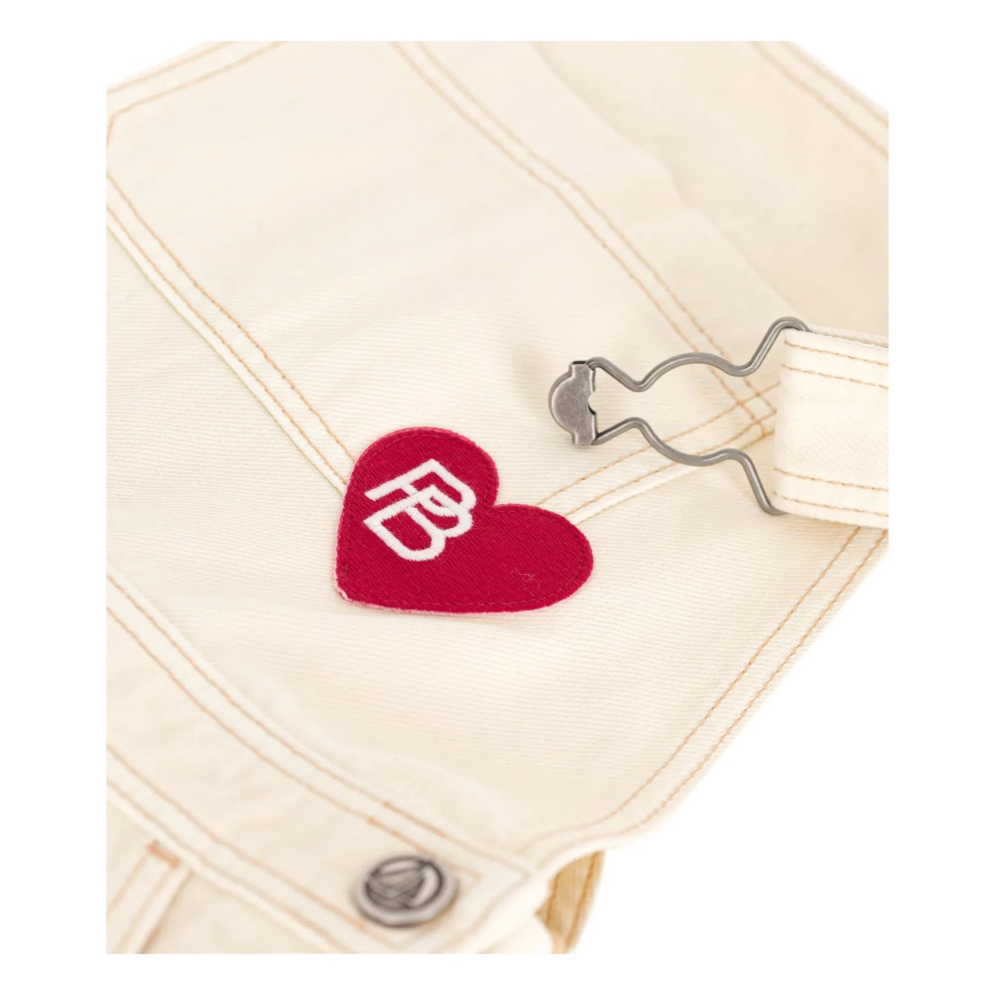Petit Bateau - Peto Vaquero con Corazones | Beige