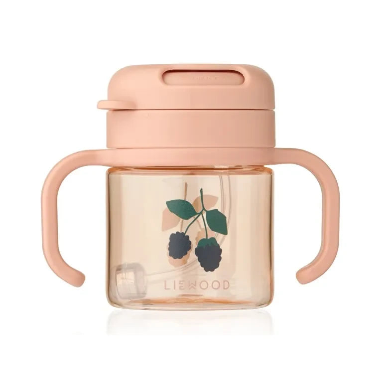 Liewood - Vaso con pajita Kai de Tritan | Berry/Pale Tuscany