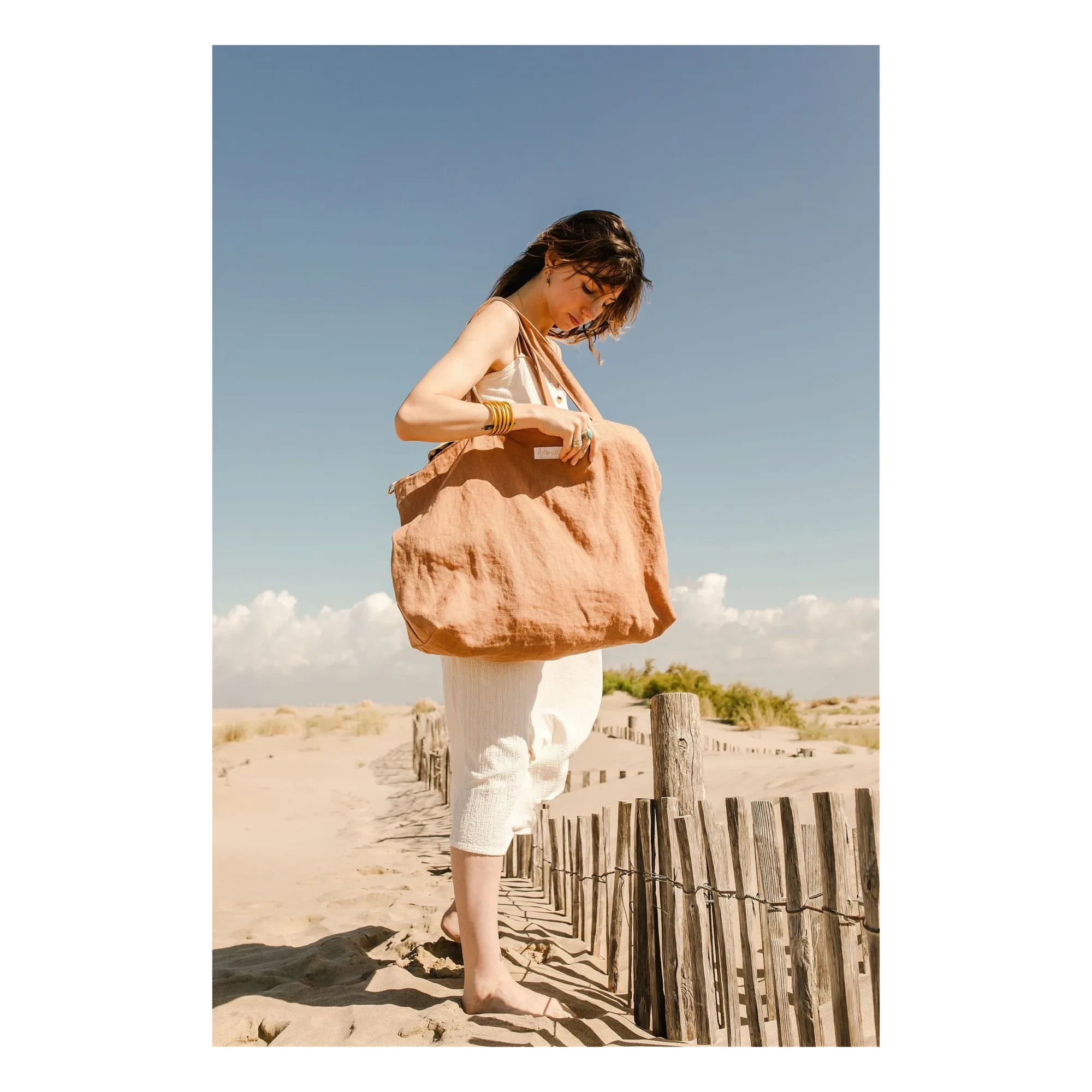 Adorna - Bolso de Noche de Lino | Terracota