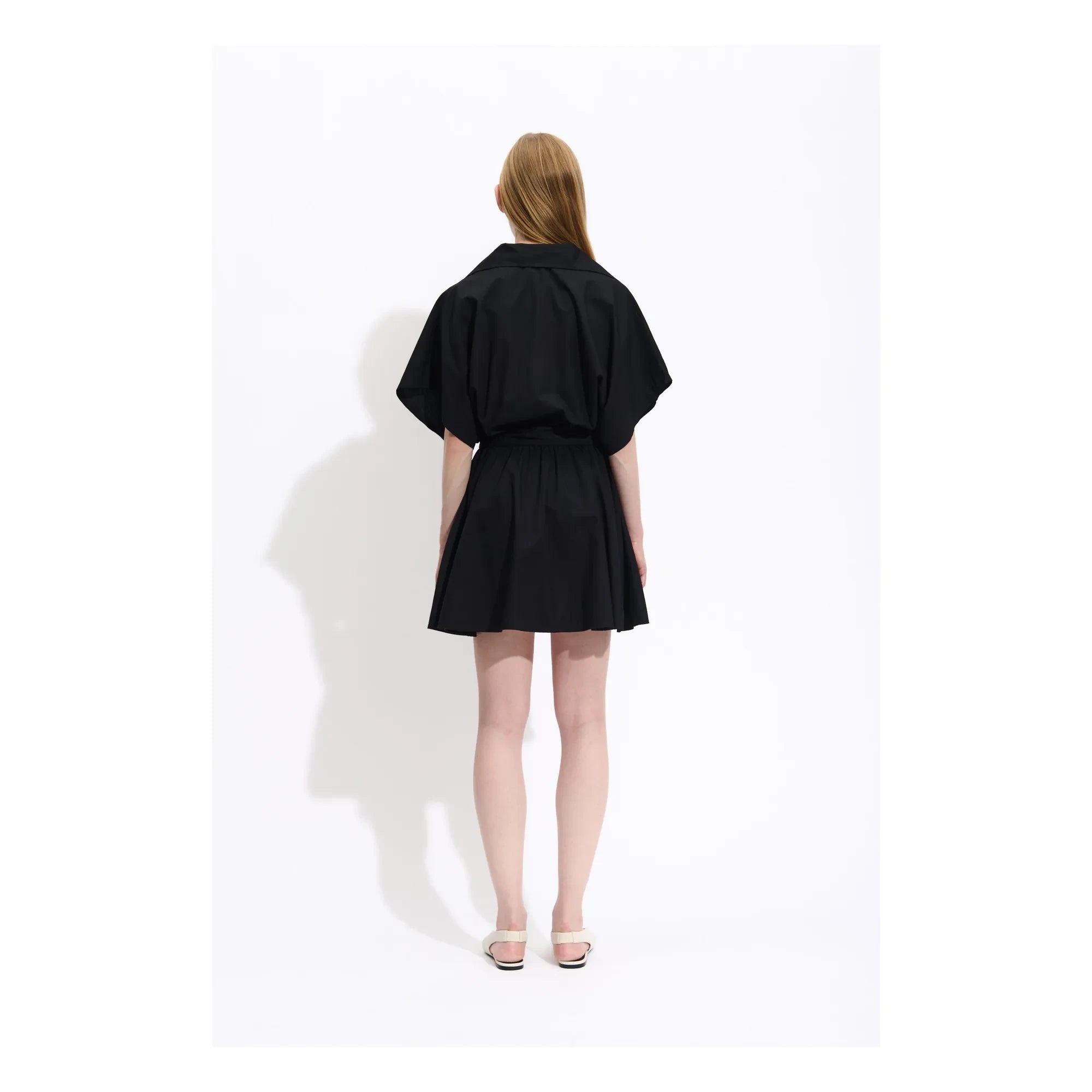 BELLEPIECE - Vestido de popelina Tara Pamuk | Negro