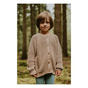 Yuki - Organik Pamuk Raglan Hırka | Bej