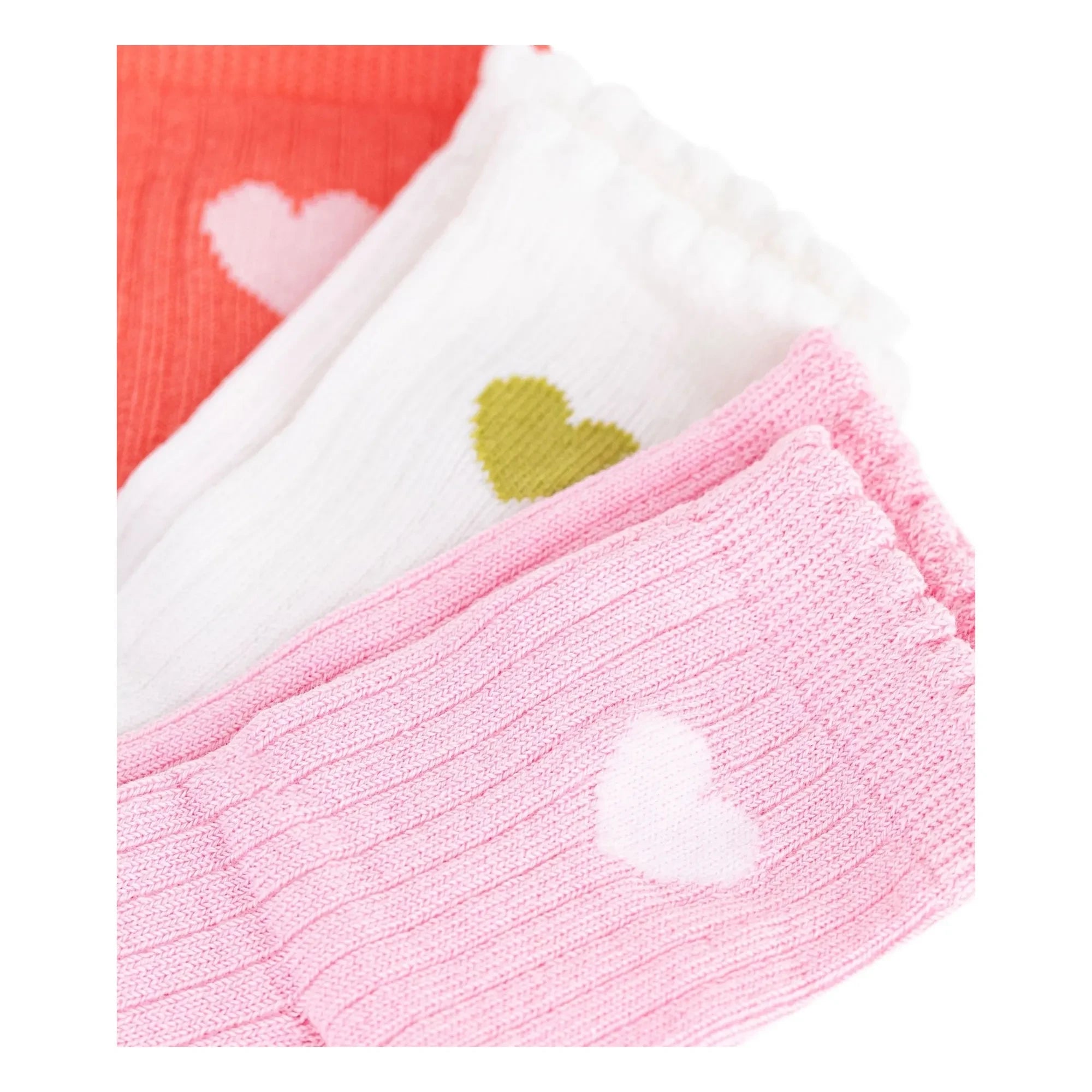 Petit Bateau - Set de 3 pares de calcetines acanalados | Rosa