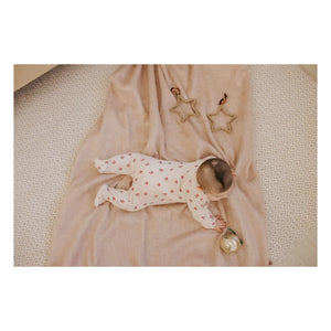 Petit Lem - Pijama con pies estampado floral de algodón orgánico | Rosa pálido