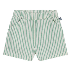 Petit Bateau - Pantalones cortos de lino a rayas | Verde