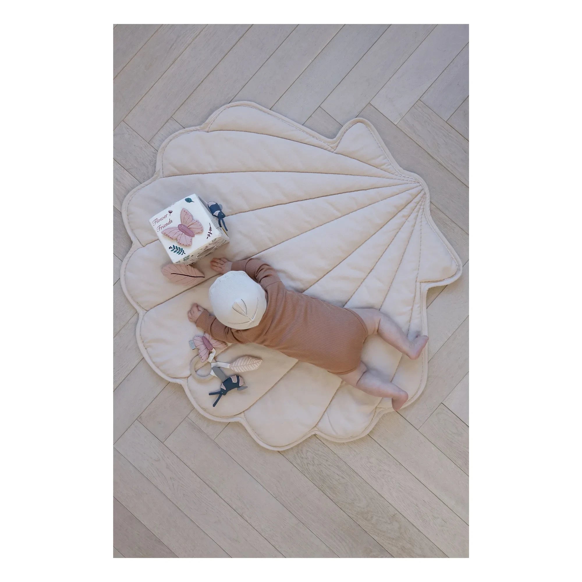 Cam Cam - Alfombra de juegos con forma de concha | Beige