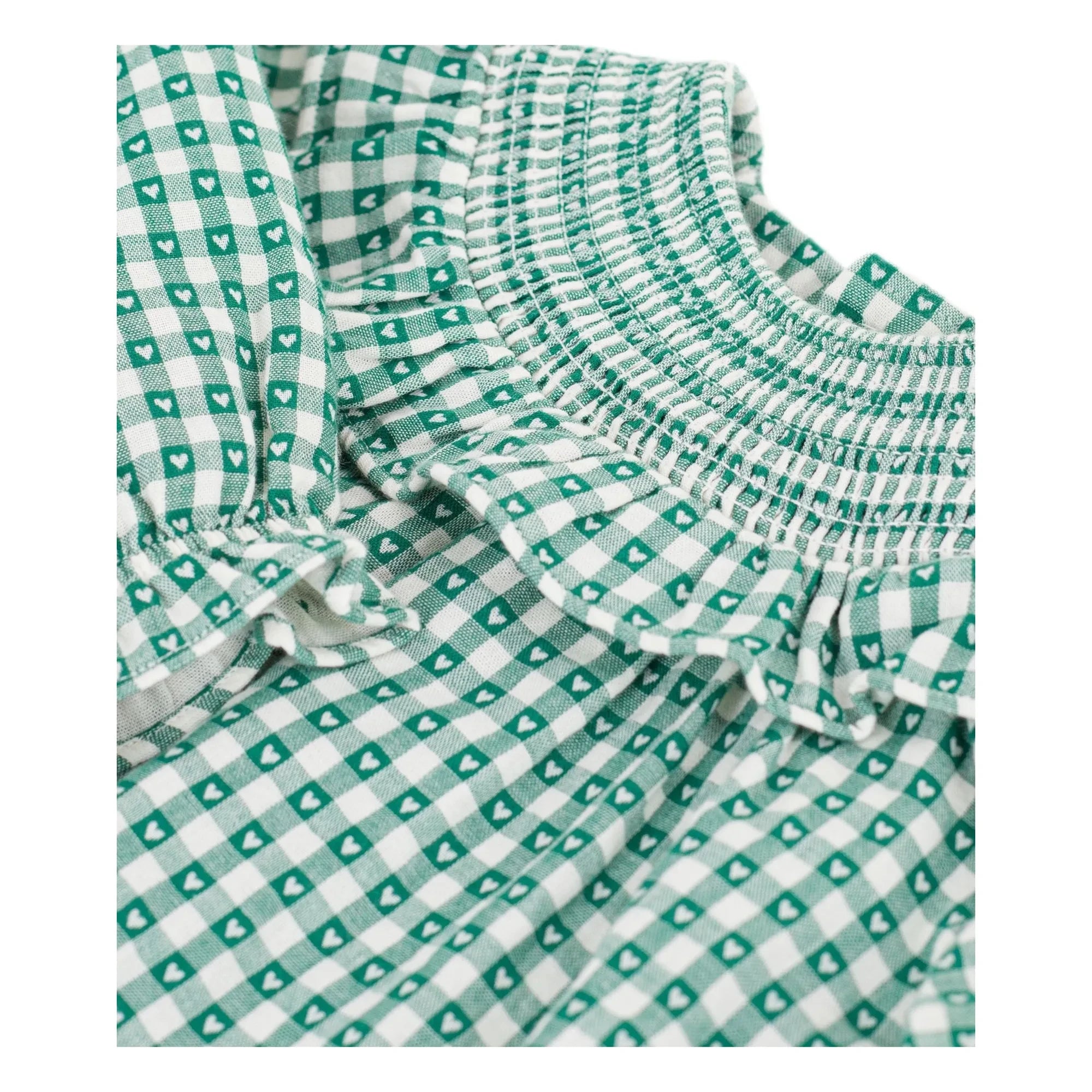 Petit Bateau - Vestido de algodón orgánico a cuadros verdes