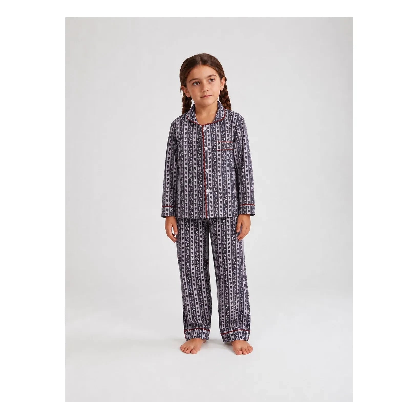 Folkloore - Pijamas de Corazones - Colección Infantil | Azul Marino