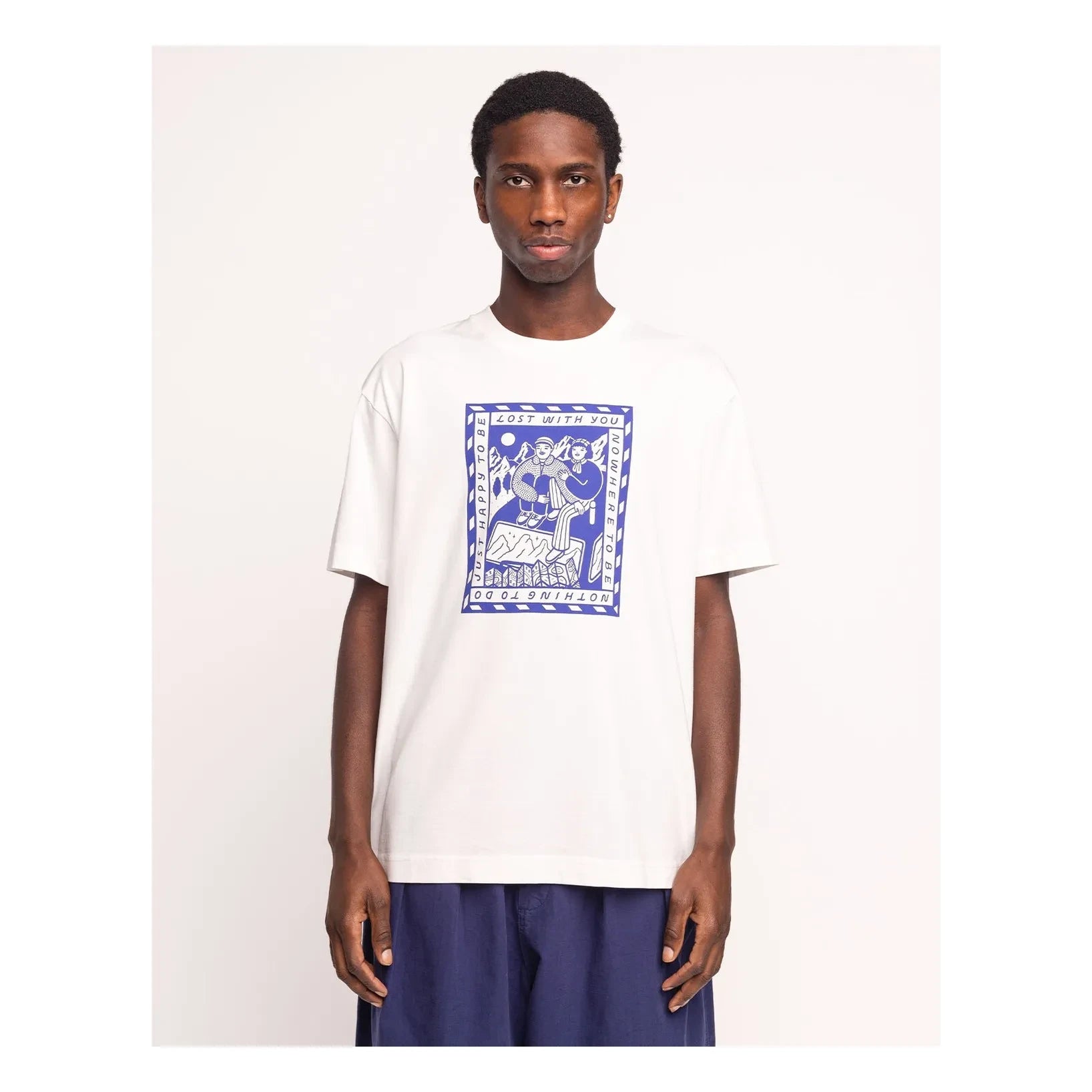 Olow - Camiseta de algodón "Lost With You" | Blanco cálido
