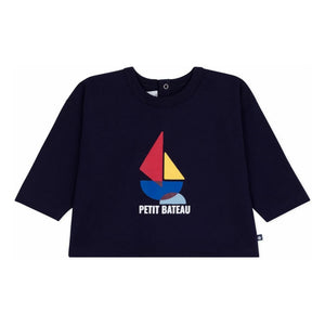 Petit Bateau - Camiseta de Algodón Orgánico Bateau | Azul marino