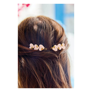 Tartine et Chocolat - Set de 2 pinzas de pelo en forma de corazón | Rosa claro