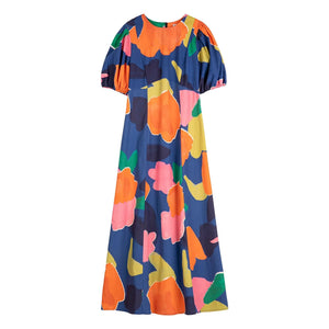 Bobo Choses - Vestido de algodón orgánico Blooming Color | Azul