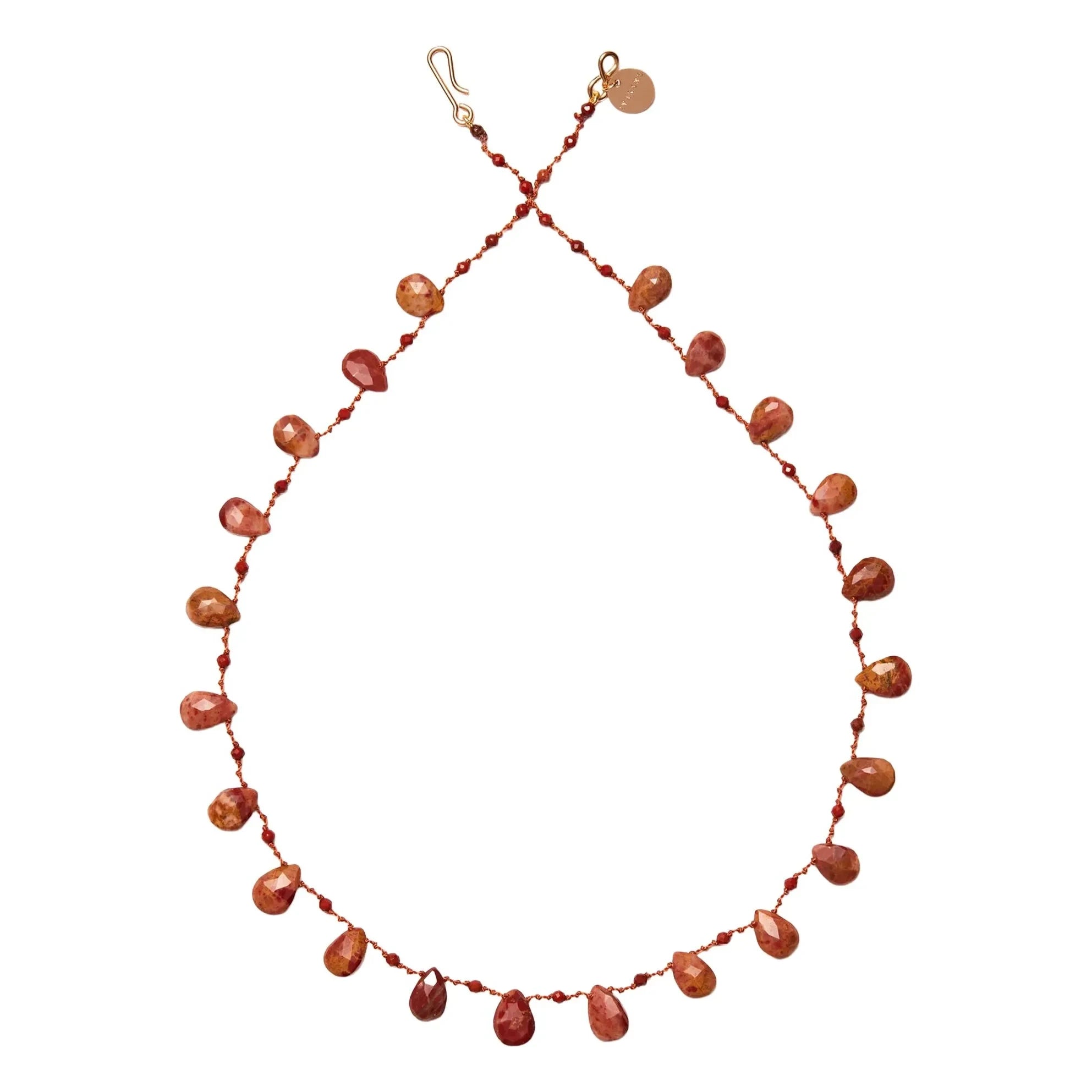 Ivarene - Collar Harper Damla y Boncuk | Jaspe Rojo