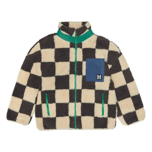 The Campamento - Damier Sherpa Ceket | Ecru